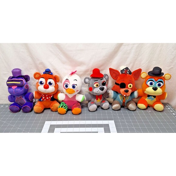 Five Nights At Freddy’s Plush Lot of 6 Freddy Glam Rock Captain Foxy Left - Picture 1 of 16